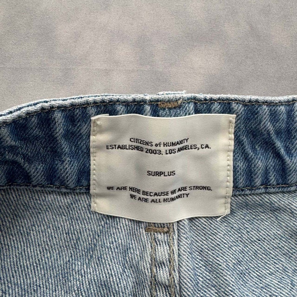 Citizen Of Humanity Denim Cargo Shorts Womens Light Wash Y2K Skater Jorts - Picture 4 of 12